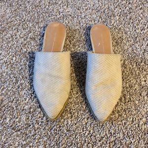 Nordstrom Rak cream faux-leather mules